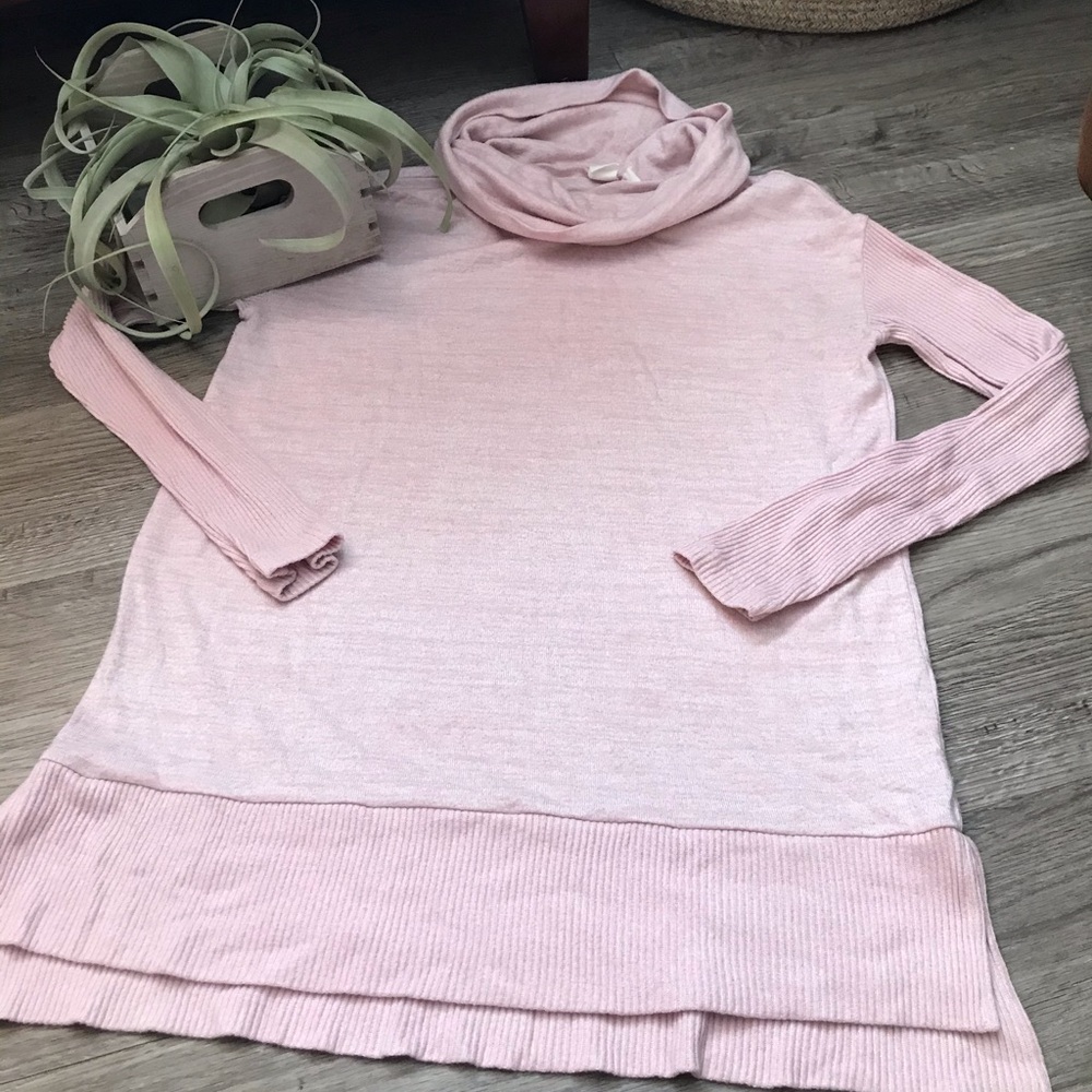 Gap, Heathered Pink, Turtleneck